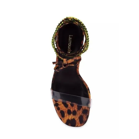 Larroude Disco Gloria Heel Leopard Womens Size 7