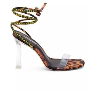 Larroude Disco Gloria Heel Leopard Womens Size 7