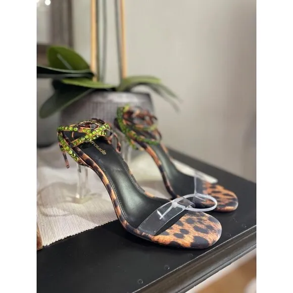 Larroude Disco Gloria Heel Leopard Womens Size 7