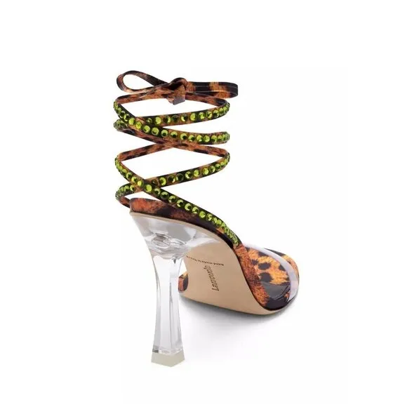 Larroude Disco Gloria Heel Leopard Womens Size 7