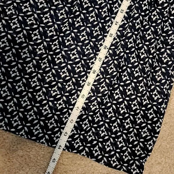 Lauren Ralph Lauren Women’s Dress Sz 22W Blouson Style Navy White Sheer Print