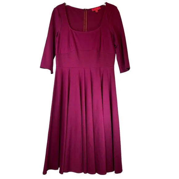 LaVia 18 Cranberry Knit  Fit and Flare Dress - Size 46