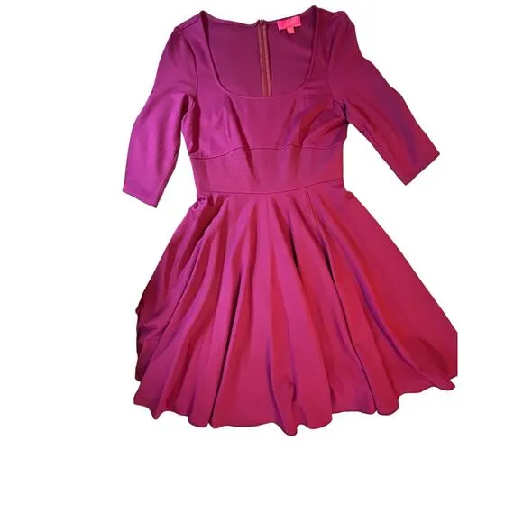 LaVia 18 Cranberry Knit  Fit and Flare Dress - Size 46