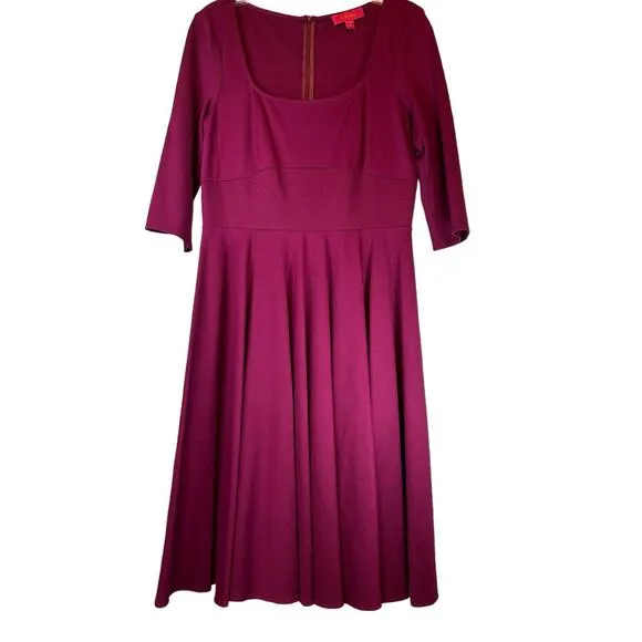 LaVia 18 Cranberry Knit  Fit and Flare Dress - Size 46