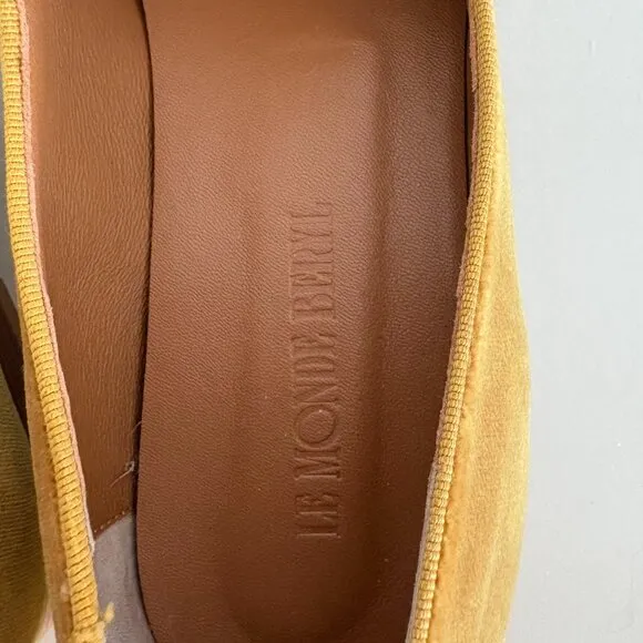 Le Monde Beryl Cognac Velvet Loafers Size 40 Like New 🟡