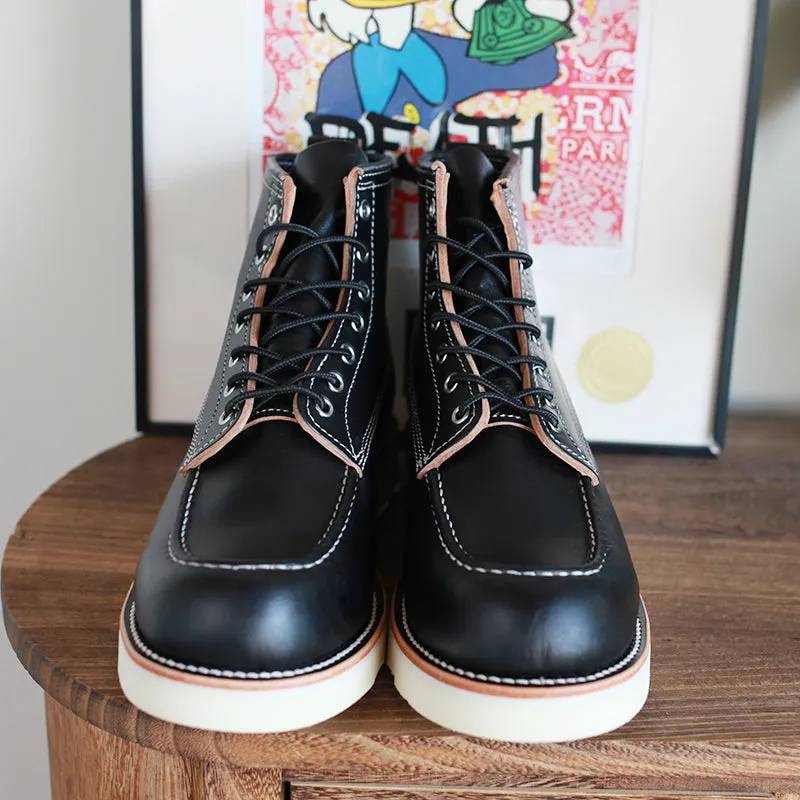 Leather Moc-Toe Boots