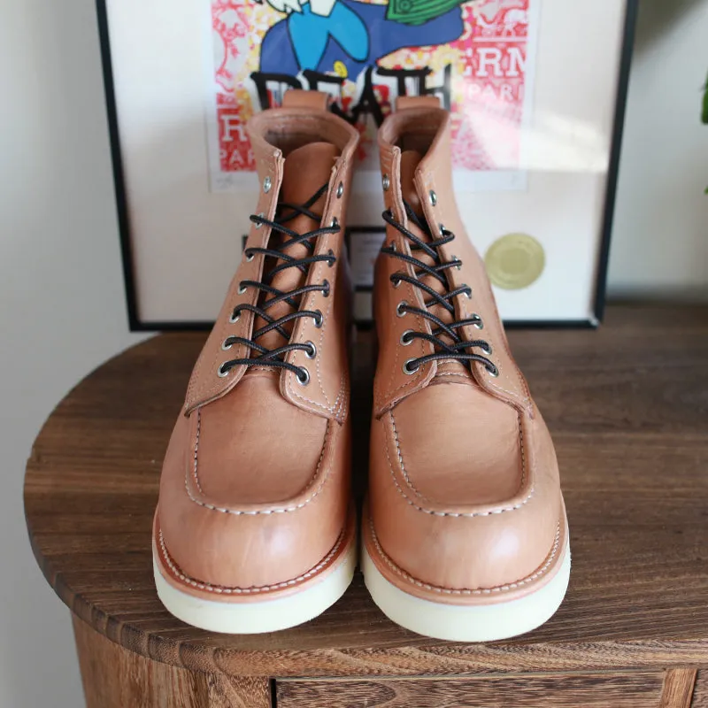 Leather Moc-Toe Boots