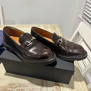 Leather Slip-On Loafers with Horsebit Detail RUNS LARGE.