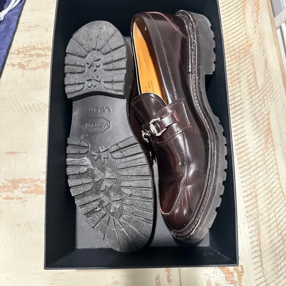 Leather Slip-On Loafers with Horsebit Detail RUNS LARGE.