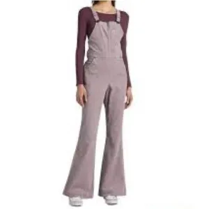 Lee Corduroy Flare Overalls in Purple Storm