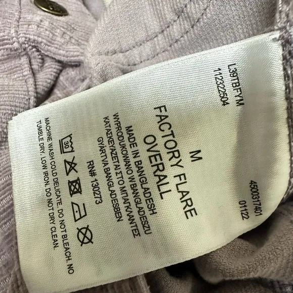 Lee Corduroy Flare Overalls in Purple Storm