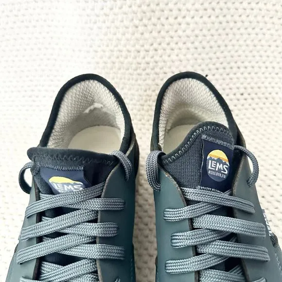 Lems Navy Coastal Blue Yellow Accent Mesa Trail Lace Up Low Top Sneakers 9.5 Men