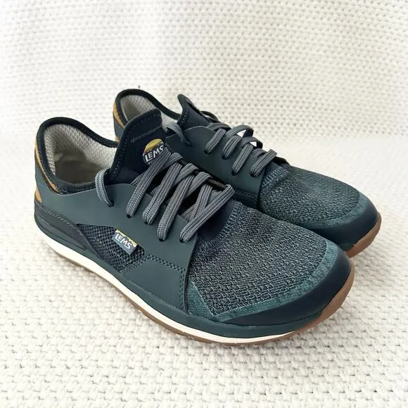 Lems Navy Coastal Blue Yellow Accent Mesa Trail Lace Up Low Top Sneakers 9.5 Men