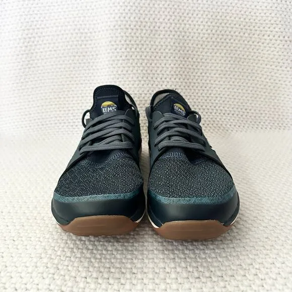Lems Navy Coastal Blue Yellow Accent Mesa Trail Lace Up Low Top Sneakers 9.5 Men