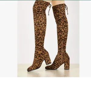 Leopard Over the Knee High Boots