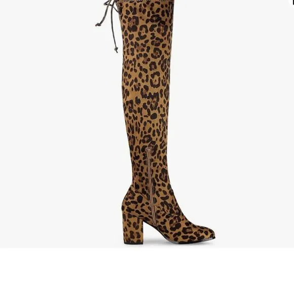 Leopard Over the Knee High Boots