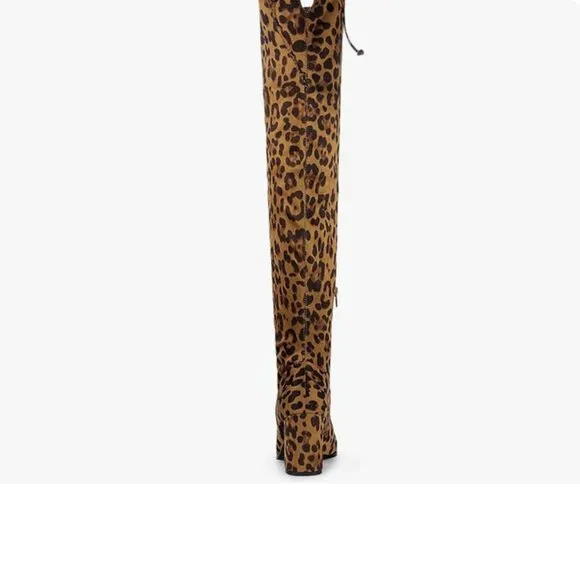 Leopard Over the Knee High Boots