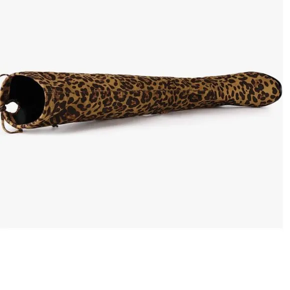 Leopard Over the Knee High Boots