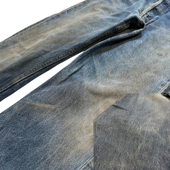 Levi's 501 Rugged Straight Leg Jeans with Button Fly | 35x36 | Distressed