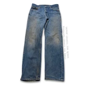 Levi's 501 Rugged Straight Leg Jeans with Button Fly | 35x36 | Distressed