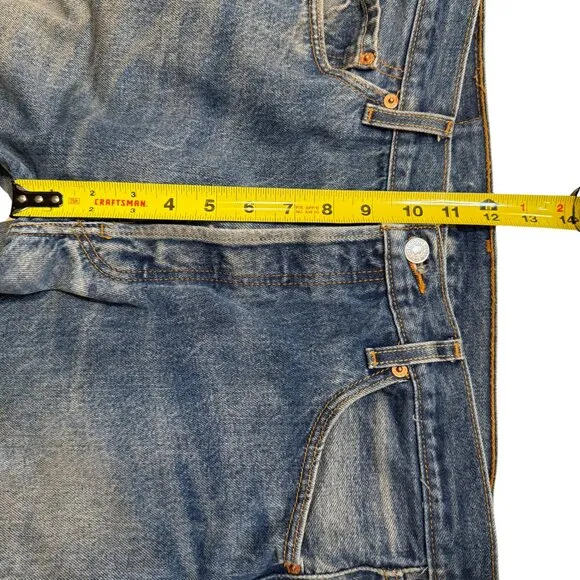 Levi's 501 Rugged Straight Leg Jeans with Button Fly | 35x36 | Distressed