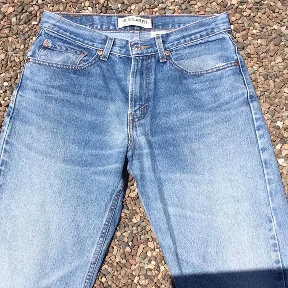 Levis 505 jeans. Amazing color and fade!.