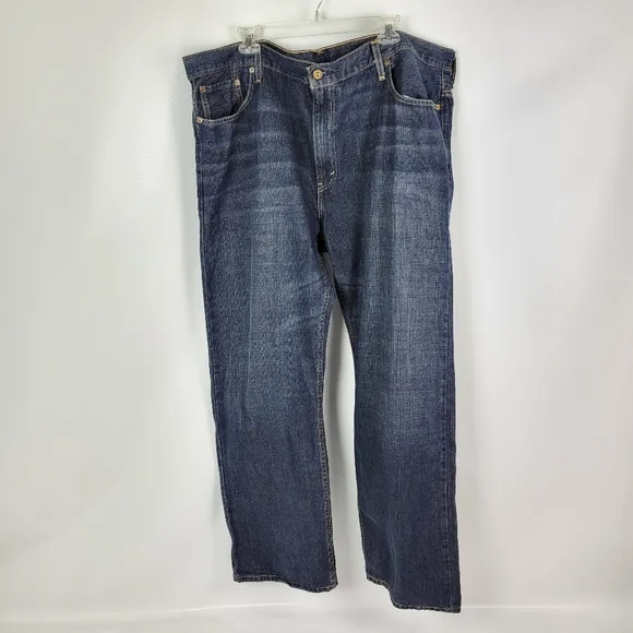 Levi's Mens Straight Dark Blue Jeans 569 Like New Sz 42/32