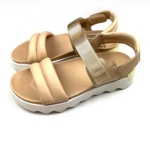 Like new Sorel Viibe Platform Sandals Nova Sand Natural Nude size 8.5