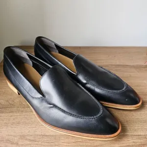 LIKE NEW EVERLANE BLACK LEATHER POINTY LOAFERS SIZE 11 WOMENS