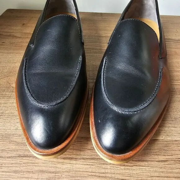 LIKE NEW EVERLANE BLACK LEATHER POINTY LOAFERS SIZE 11 WOMENS
