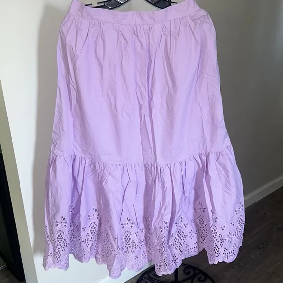 Lilac Eyelet Linnea Maxi SkirtENGLISH FACTORY