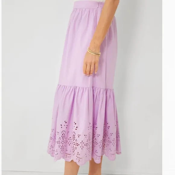 Lilac Eyelet Linnea Maxi SkirtENGLISH FACTORY