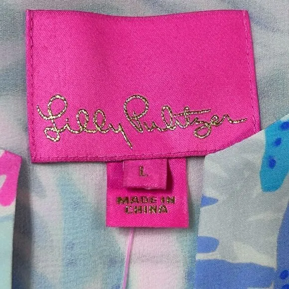 Lilly Pulitzer Eleanora Silk Dress Kaleidoscope Coral