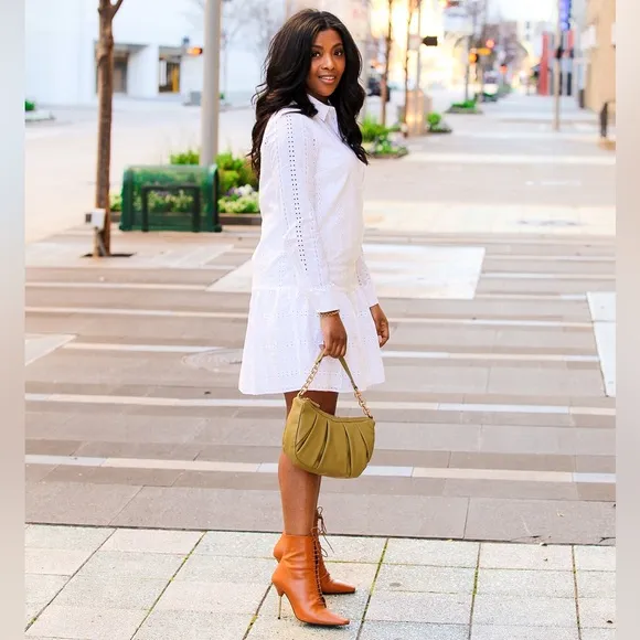 l'intervalle ankle boots w/gold accent high heels in chestnut nubuck 40/ US 9