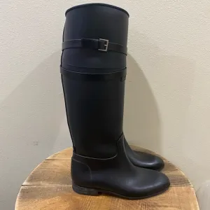 L.K.Bennet black knee high rain boots size 38 (7)