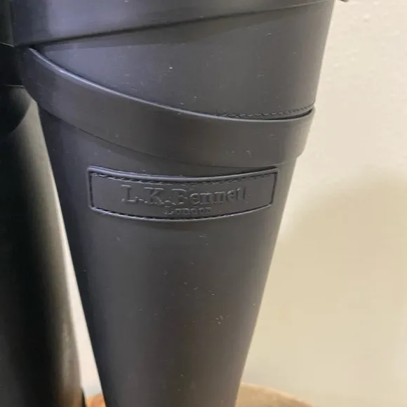 L.K.Bennet black knee high rain boots size 38 (7)