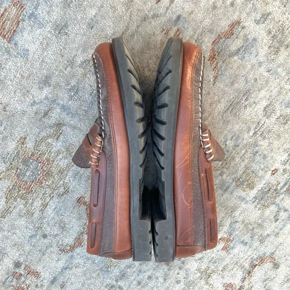 L.L. Bean Alagash Bison Mens 2-Tone Penny Loafers Sz 9.5EE