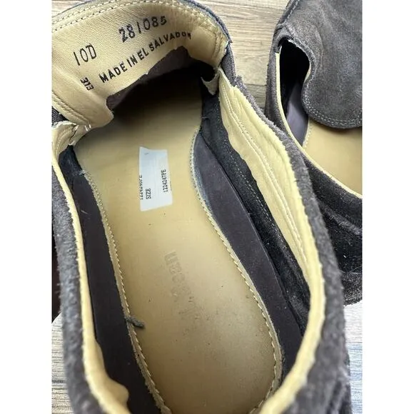 LL BEAN Brown Suede Leather Slip On Loafers Shoes Size Men's 10D Crepe S…