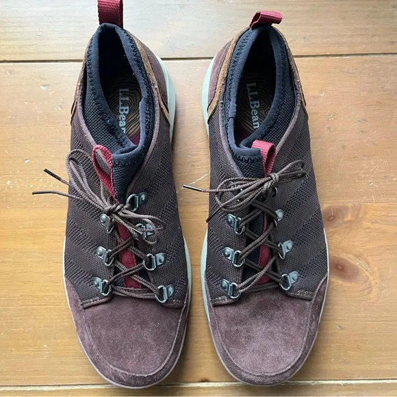 LL Bean Mens Brown Suede Vista Low Lace Up Hiker/Sneaker Shoes 9.5 Medium