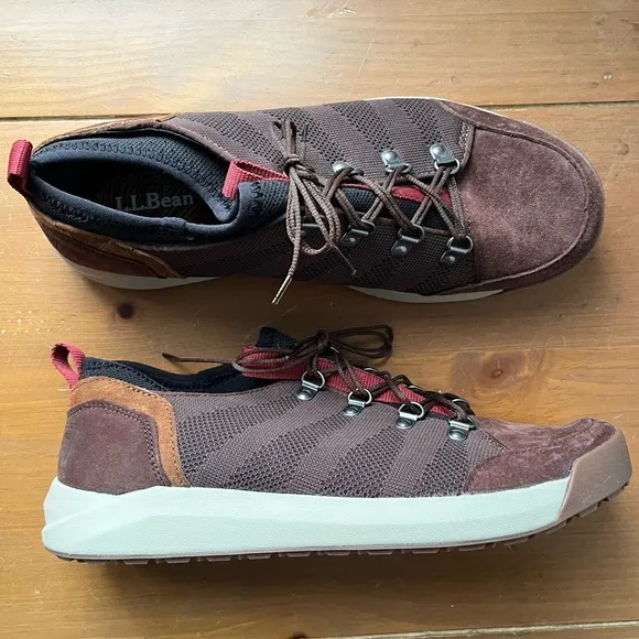LL Bean Mens Brown Suede Vista Low Lace Up Hiker/Sneaker Shoes 9.5 Medium