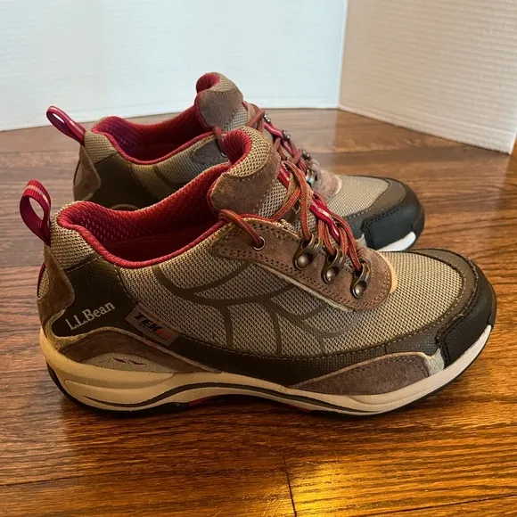 L.L. Bean Tek 2.5 Vertigrip Waterproof Hiking Shoes Boots Gray Magenta 7 EUC
