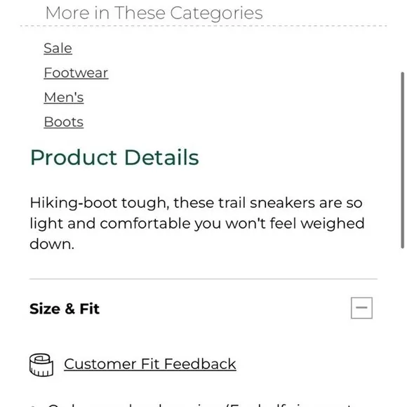 L.L Bean Vista Low Lace Hikers Trail Sneakers