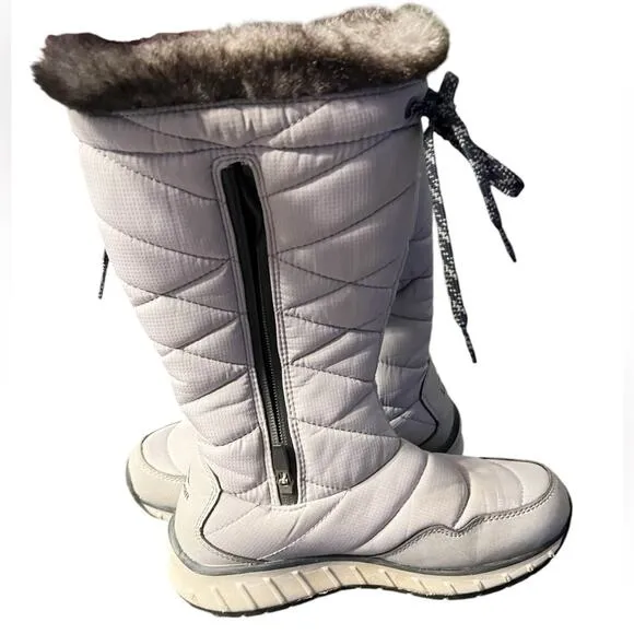 LL Bean Women's Snowfield Boots, Tall Insulated Sz 6 Gray