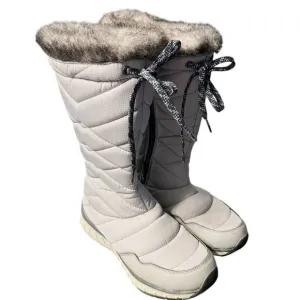 LL Bean Women's Snowfield Boots, Tall Insulated Sz 6 Gray