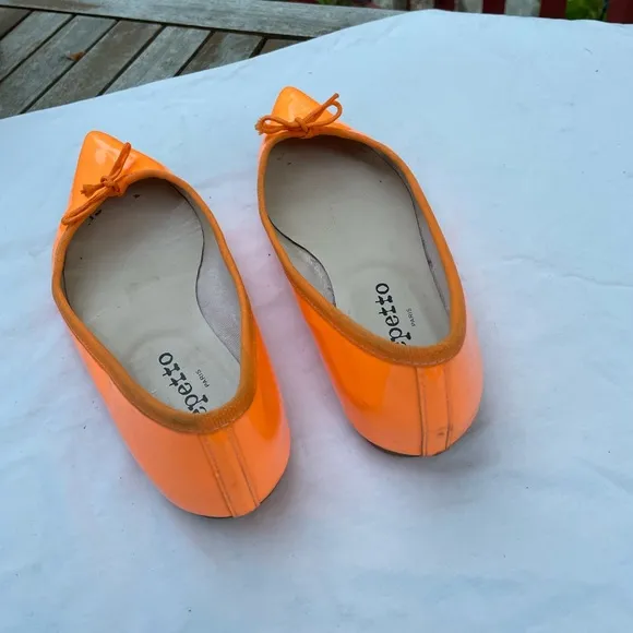 Lmtd Edtn Repetto Neon Patent Leather Orange/Coral Ballerina Flats EU 37 (6-6.5)