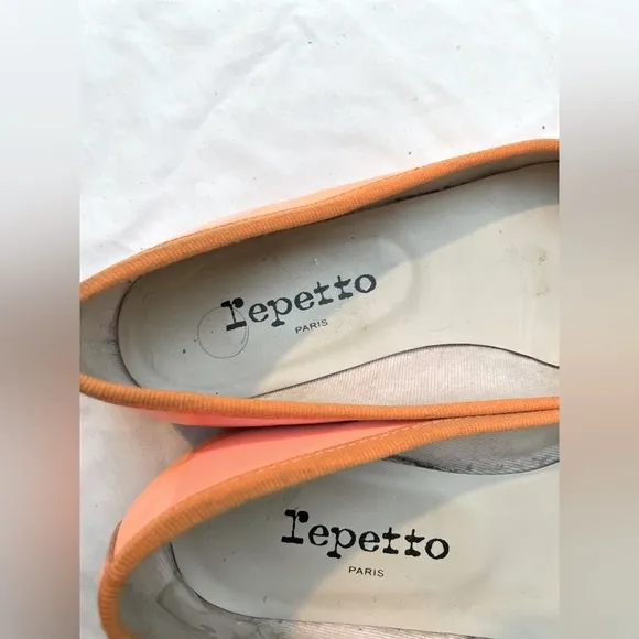 Lmtd Edtn Repetto Neon Patent Leather Orange/Coral Ballerina Flats EU 37 (6-6.5)