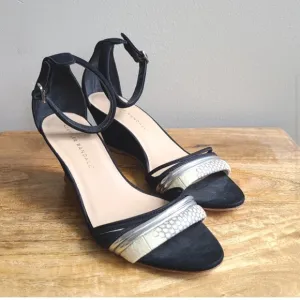 Loeffler Randall Black Addie Wedge Sandals | 6.5