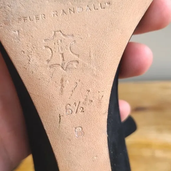 Loeffler Randall Black Addie Wedge Sandals | 6.5