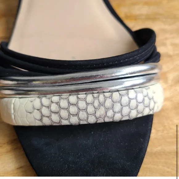 Loeffler Randall Black Addie Wedge Sandals | 6.5