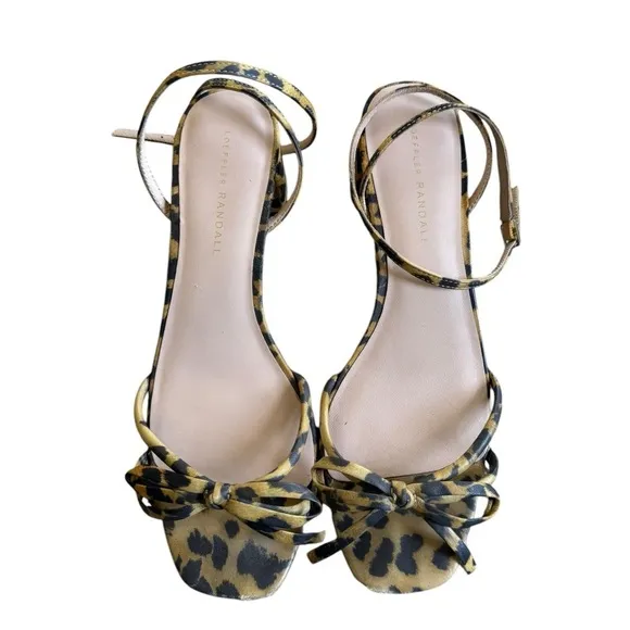 Loeffler Randall Gracie Bow Sandals In Leopard